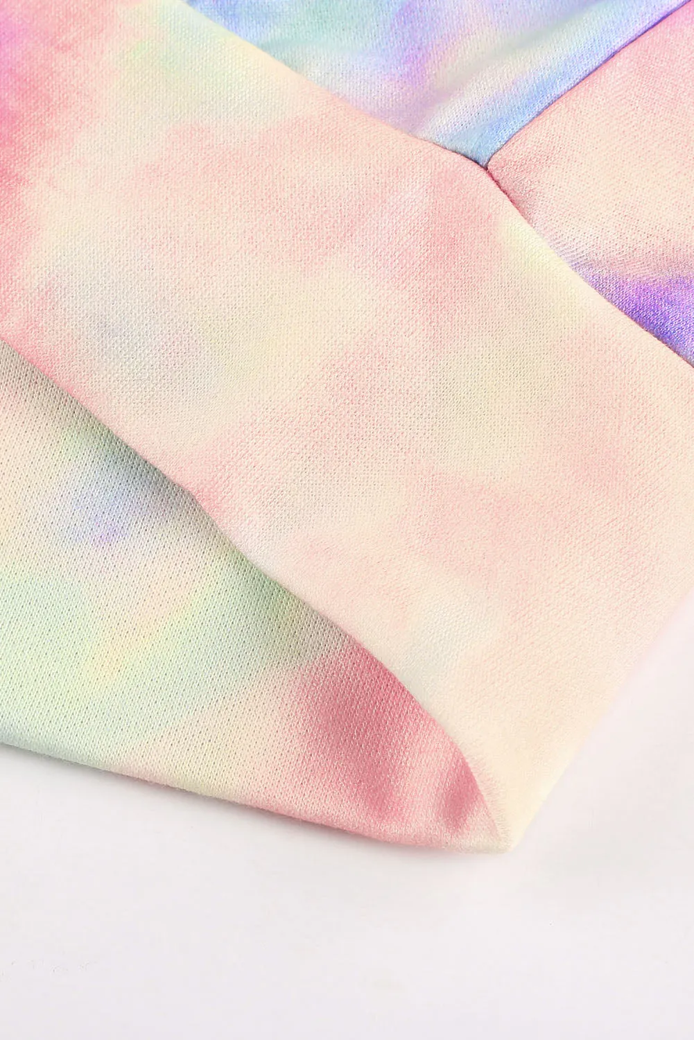 color Tie-dye Pocket Zip Up Hoodie