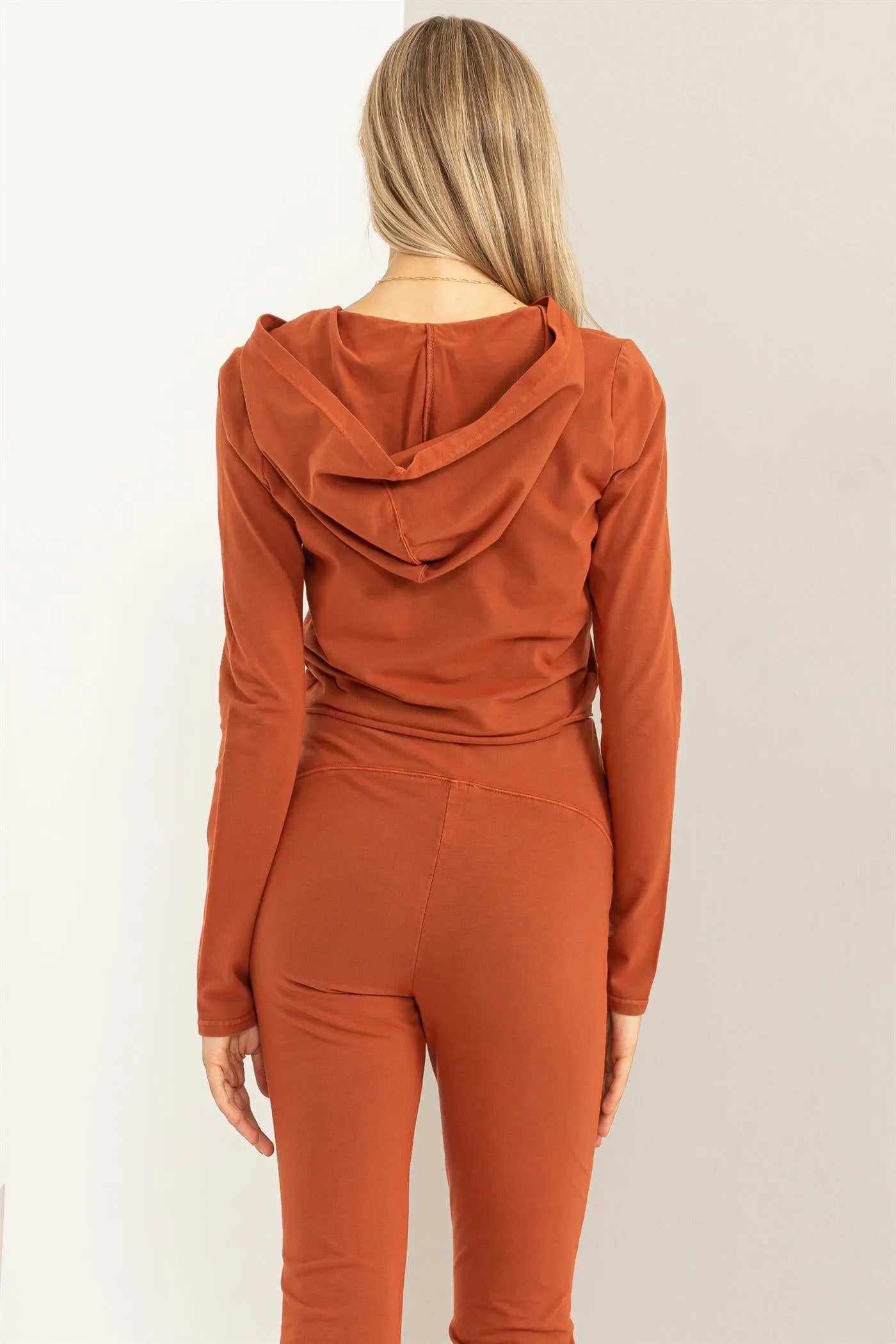 DZ24A067-Zip Up Cropped Hoodie