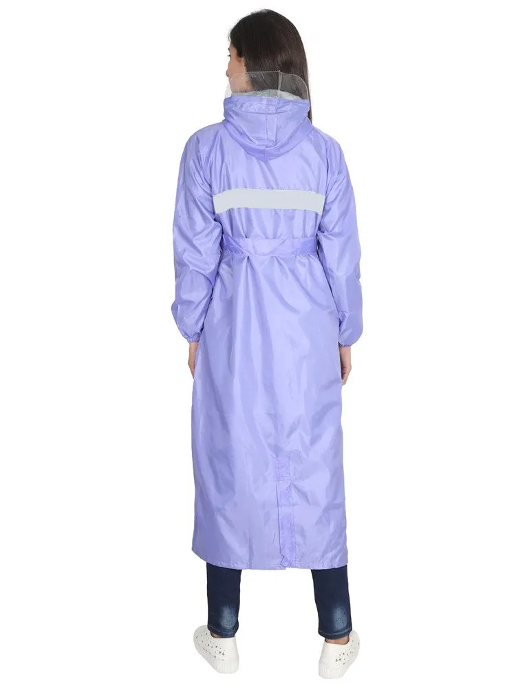 Fabseasons LightPurple Raincoat for women with Adjustable Hood & Reflector for Night visibility
