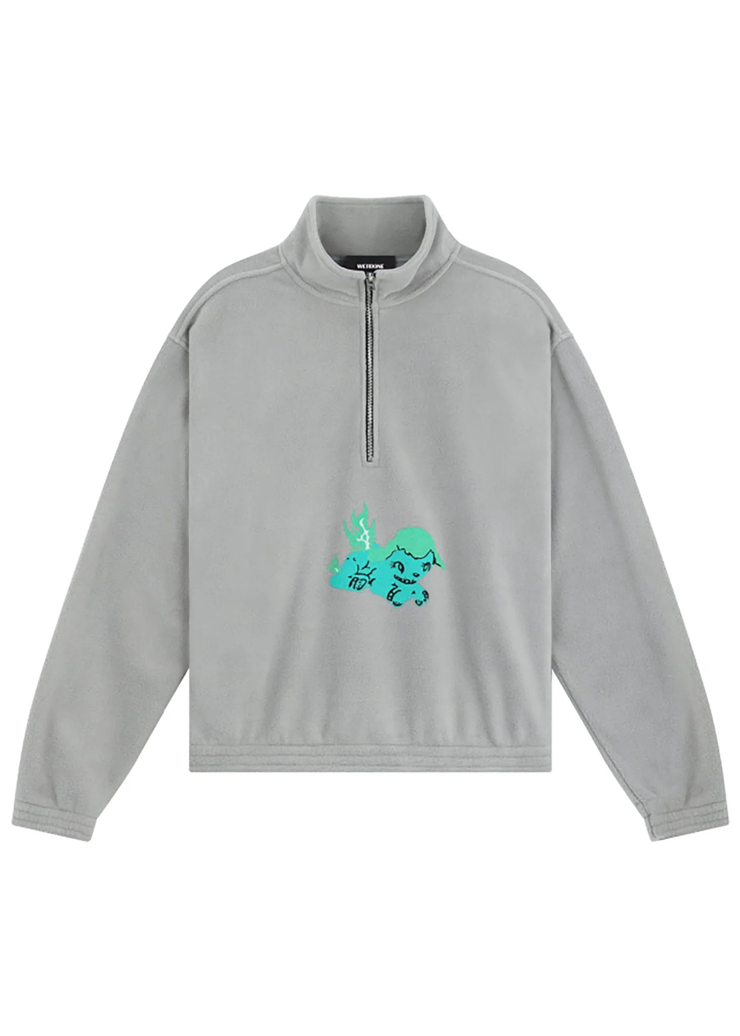 Fleece Half Zip-up Print Sweatshirt