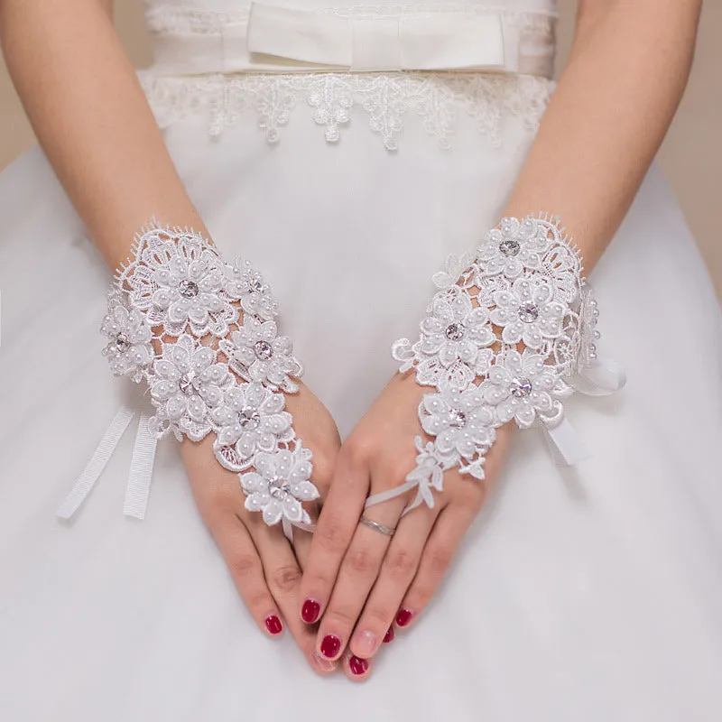 Flowers Fingerless Bridal Gloves
