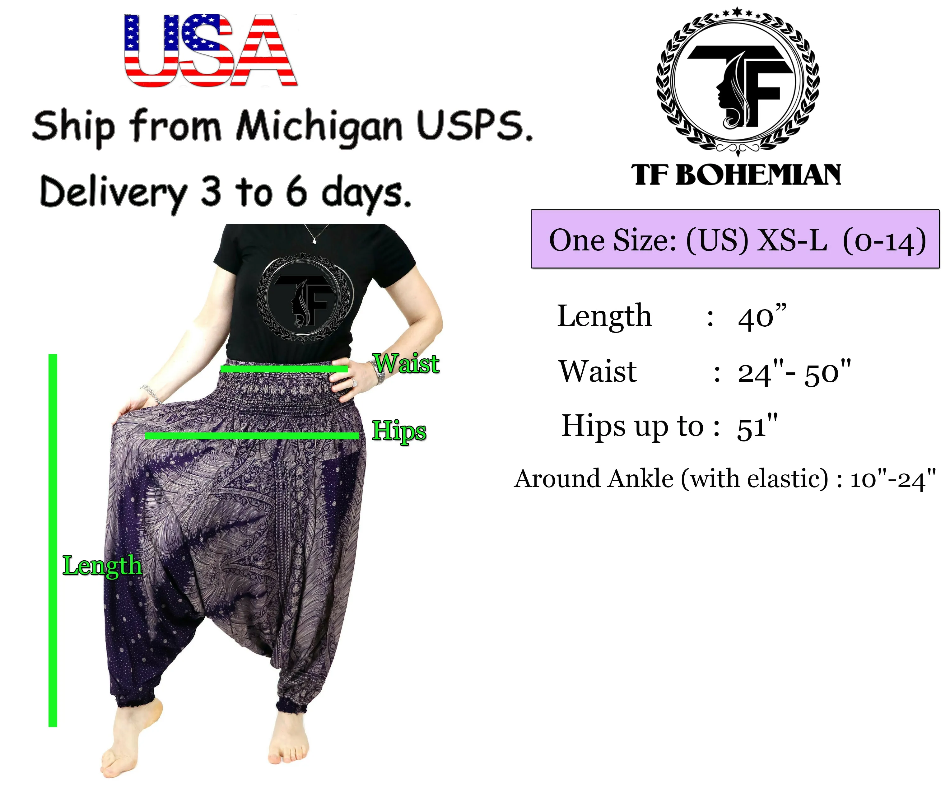 Harem Pants Jumpsuits Rompers Peacock floral Yoga Pants Drop Crotch