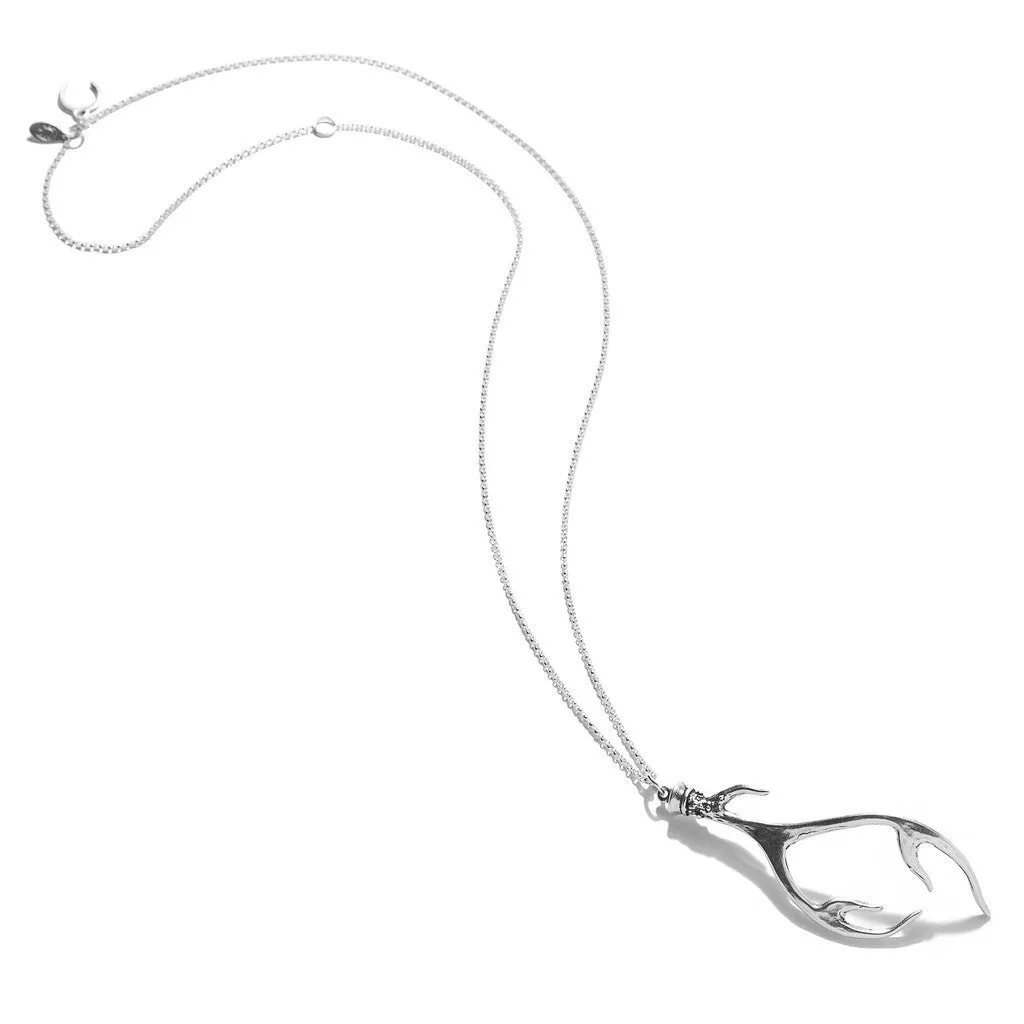 Large Antler Necklace - Silver