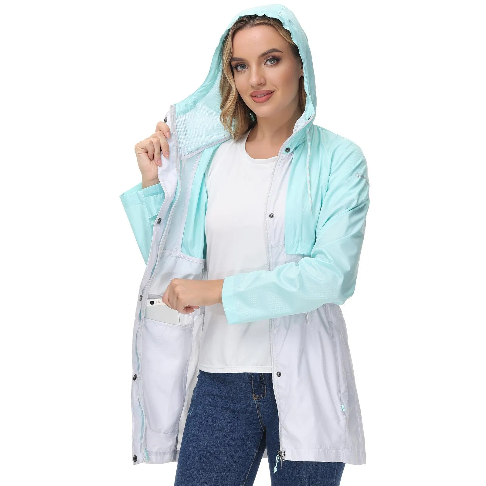 Lightbare Women's Water Resistant Ripstop Rain Coat LB02W