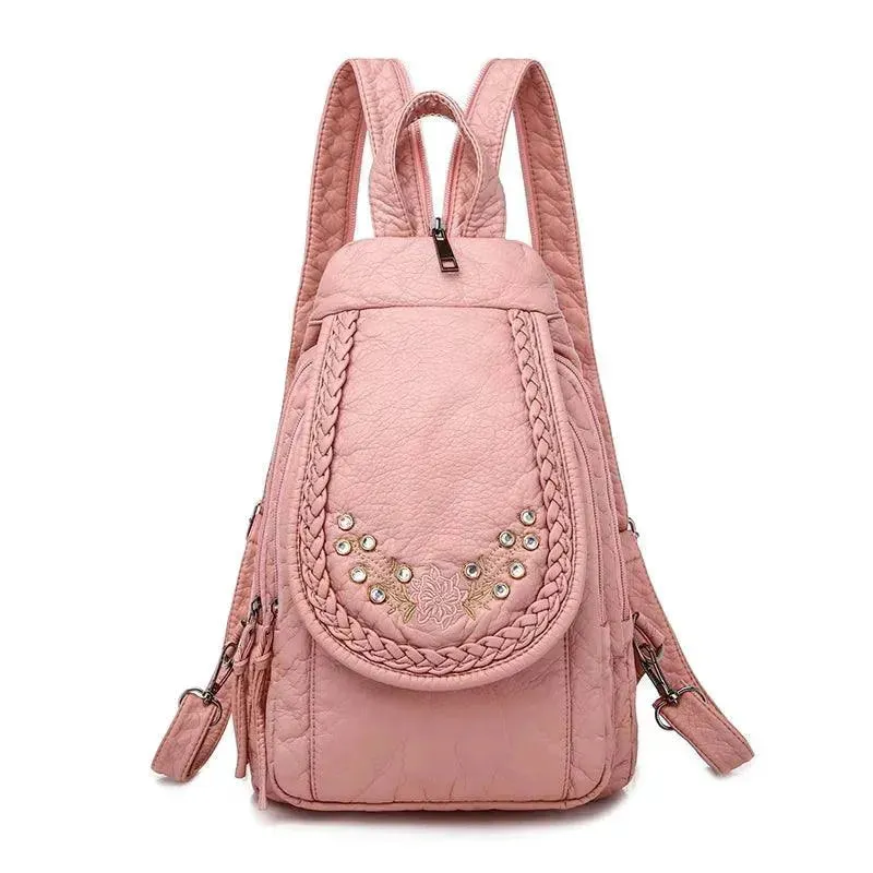 Soft Washed Leather Women's Backpack