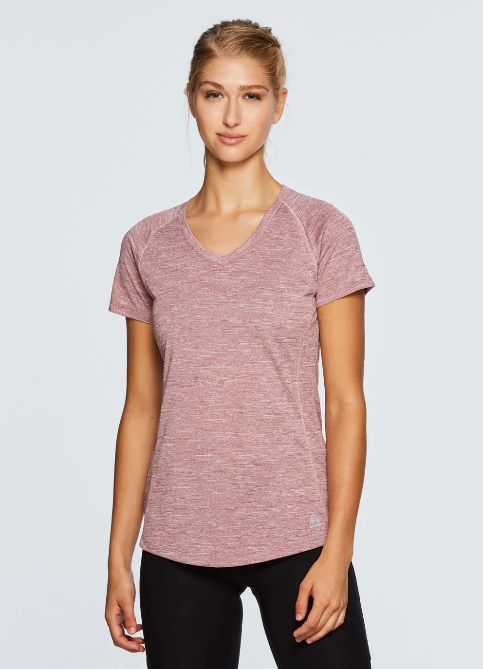 Stratus Heathered Space Dye Short Sleeve V-Neck Tee Shirt