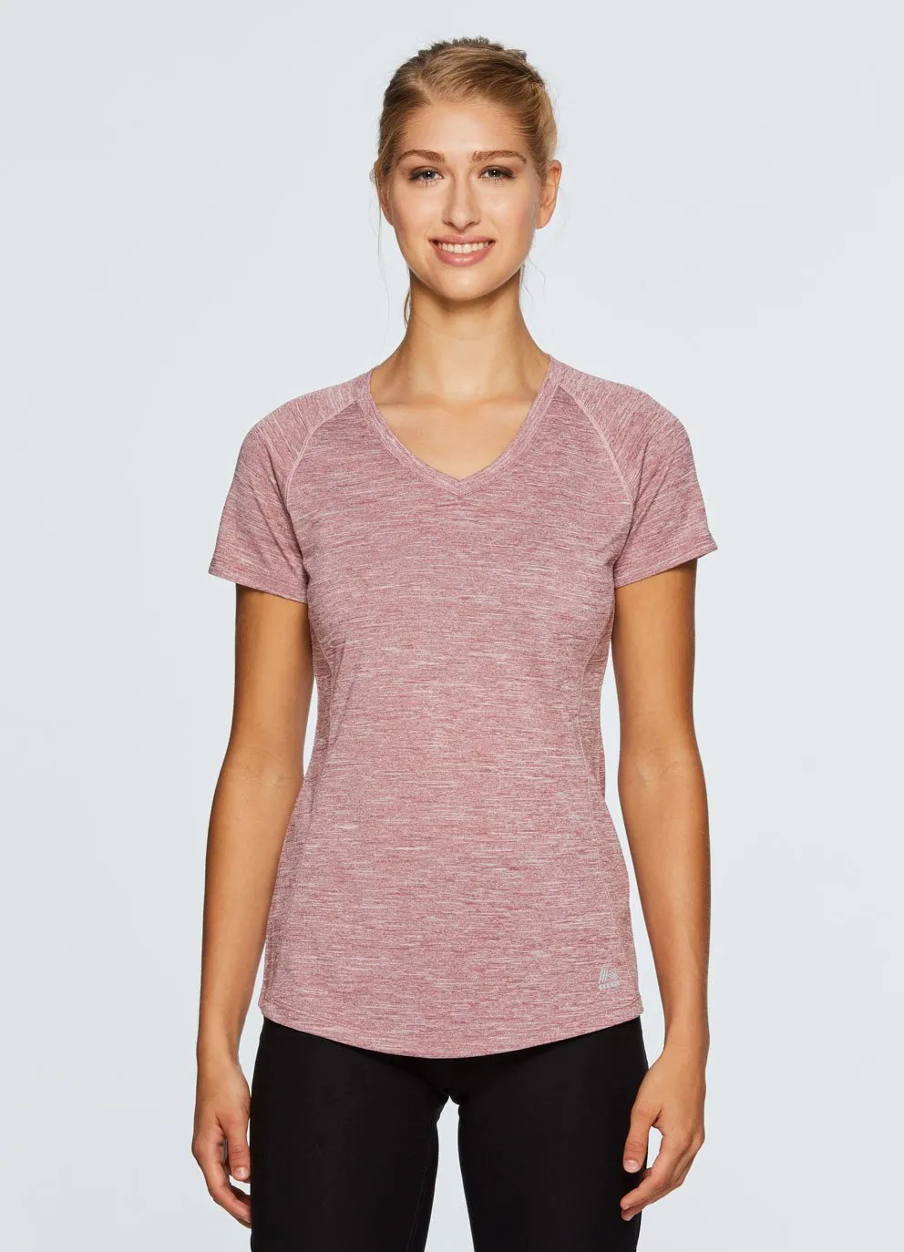 Stratus Heathered Space Dye Short Sleeve V-Neck Tee Shirt