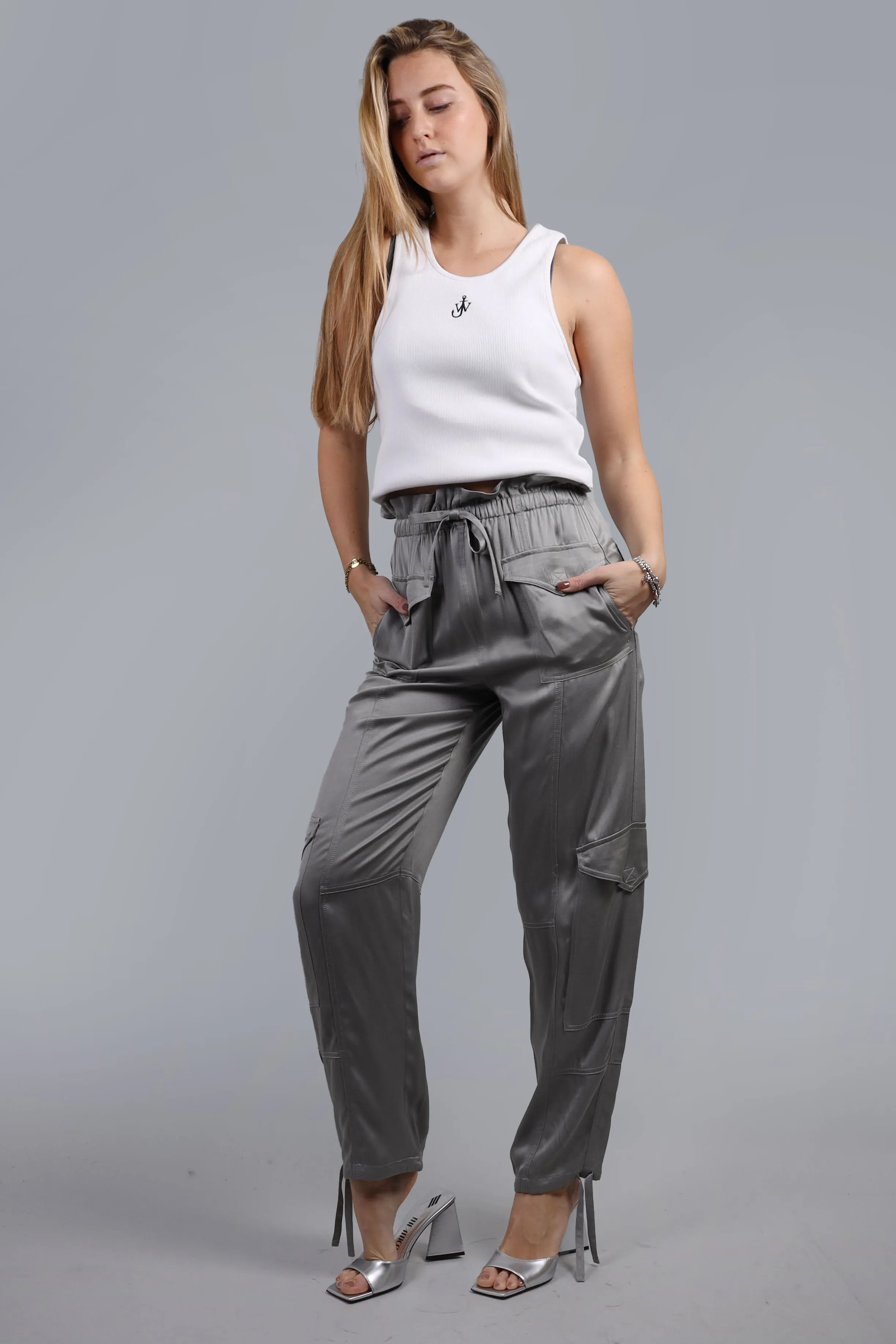Washed Satin Light Grey