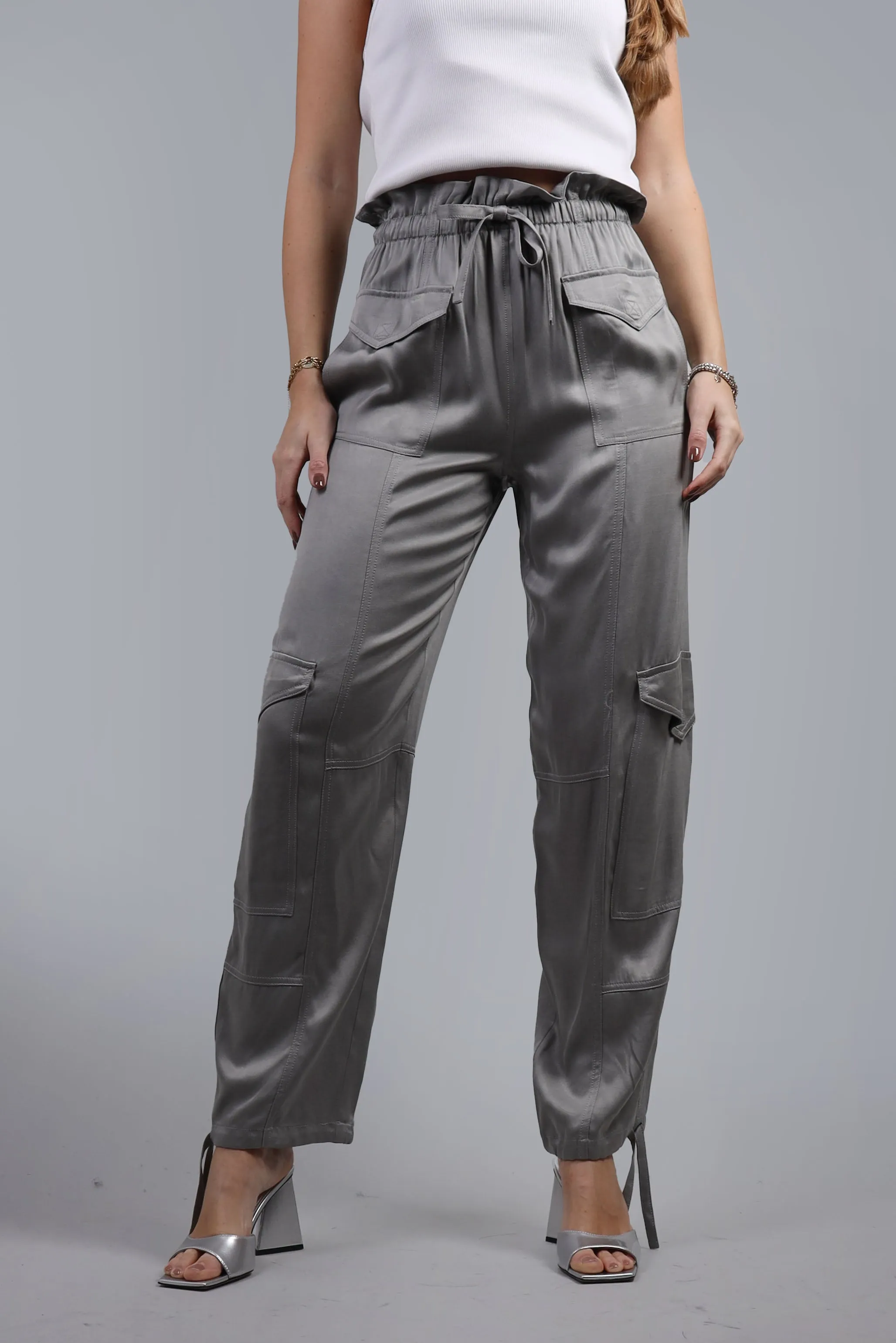 Washed Satin Light Grey