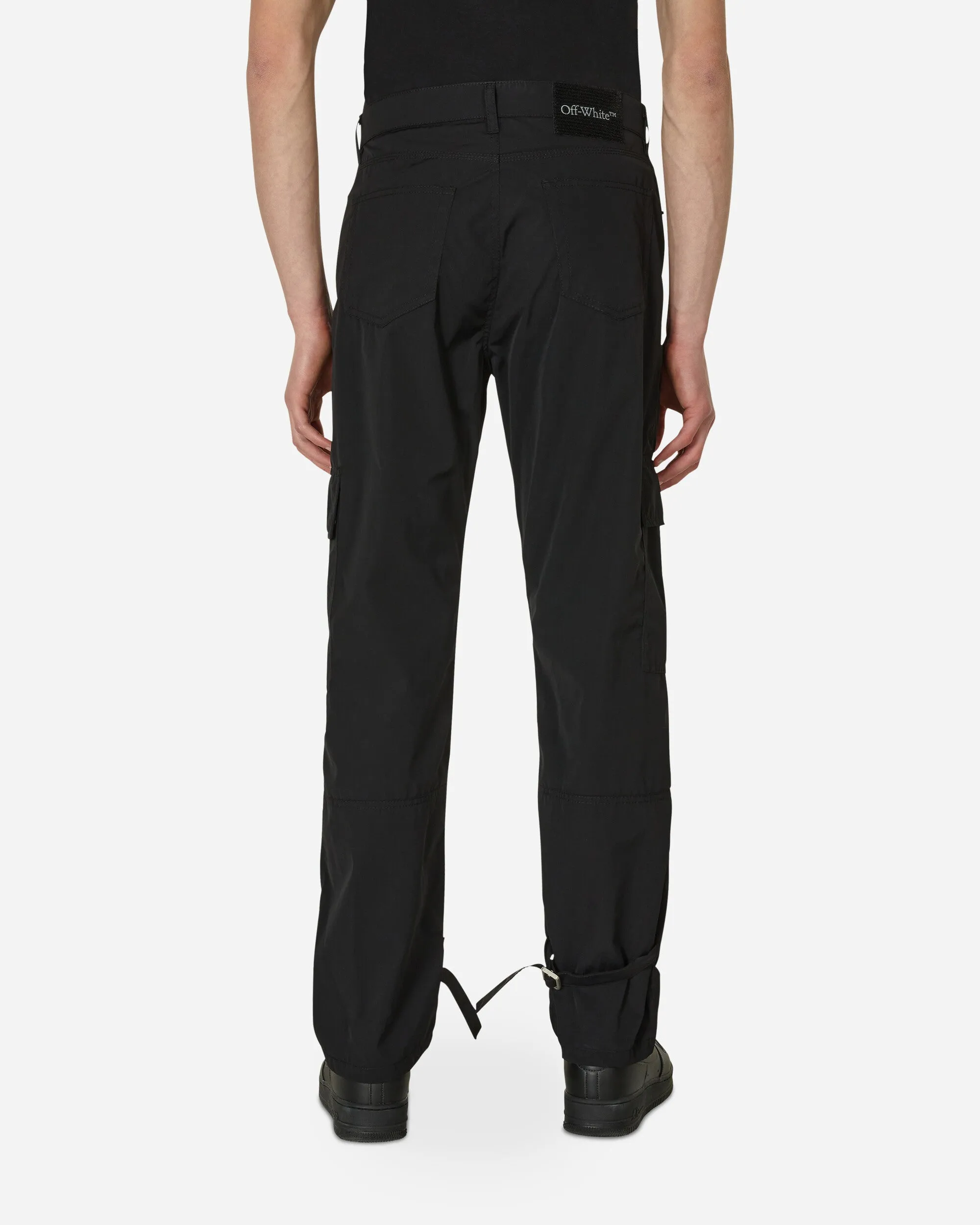 Wave Tag Nylon Cargo Pants Black