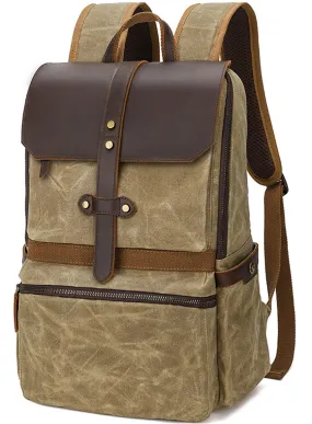 Waxed Canvas Backpack Student Casual Bag